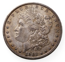 1882-O/S Forte Argento Morgan Dollaro IN Extra Sottile XF Condizioni, Luce Gray - £59.28 GBP
