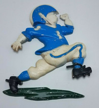 1976 Homco Metal Wall Plaque Football Player #1 7&quot;W x 8&quot; Tall Blue Jersey - $11.71
