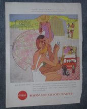 Coca Cola Ad  Sign of Good Taste  Beach   1957 - $1.98