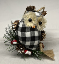 New Christmas Owl Black Buffalo Plaid Owl Christmas Tree Ornament - £4.99 GBP