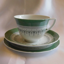 Royal Worcester Teacup Saucer and Luncheon Plate in Regency # 22183 - $34.60