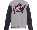 NHL Columbus Blue Jackets  Reversible Full Snap Fleece Jacket Embroidere... - £103.53 GBP