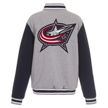 NHL Columbus Blue Jackets  Reversible Full Snap Fleece Jacket Embroidered Logos - $129.99