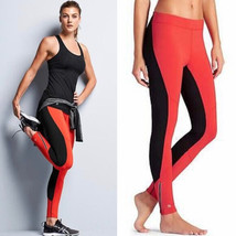 Athleta Activewear Leggings Homestretch Running Tight Blaze Red Black M New Gym - £101.01 GBP