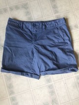 Eddie Bauer Legend Wash Slightly Curvy Straight Size 4 Blue Chino Shorts Cuffed - £16.59 GBP