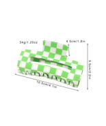 Light Green Checkered Print Hollow Out Hair Clip - $4.15