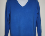 Saks Fifth Avenue Mens XL 100% Cashmere Pullover Blue V Neck Sweater - $29.99