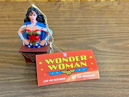 Dc Comics Wonder Woman Lynda Carter Clip-On Pvc Keychain Nwt Kurt S Adler 3.25&quot; - £11.31 GBP