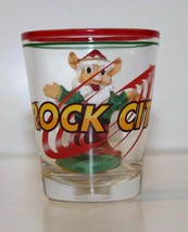 Shot Glass ROCK CITY ( has ceramic red white &amp; green elf figure inside  ) - £7.98 GBP