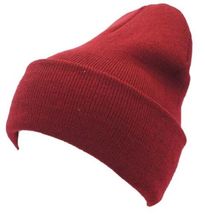 Burgundy - 6 Pack Winter Beanie Knit Hat Skull Solid Ski Hat Skully Hat  - $48.00