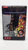 ED Hardy Men&#39;s Size L 36-38 (4) Pack Graphic Performance Boxer Briefs NEW - $31.67