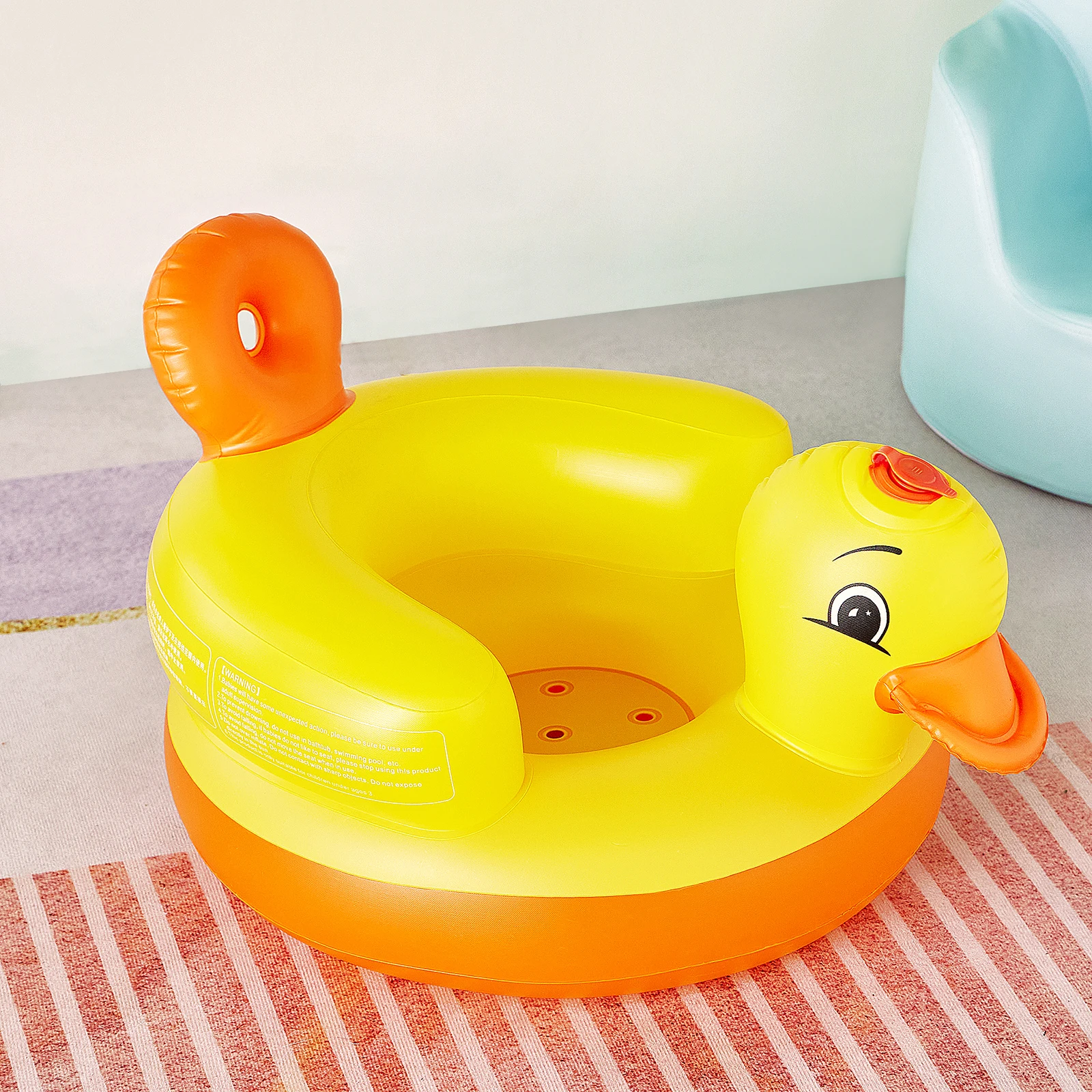 2022 Portable Baby Boys Girls Inflatable Seat Cute Yellow Duck Foldable Sofa - £12.84 GBP