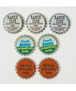Vtg 7 Unused Bottle Caps Cork Lined Ranch Club Fanta Grapefruit Orange P... - $168.88 MXN