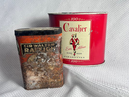 Sir Walter Raleigh &amp; Cavalier King Sized Cigarette EMPTY Pipe Tobacco Ti... - $29.95