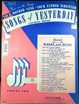 Songs of Yesterday Universal Edition Vol 2 Music / Songbook  1920 to 193... - £14.88 GBP