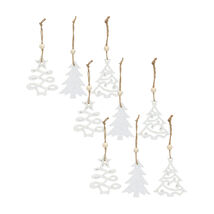 Wood Tree Tag Ornament with Beaded Hanger (Set of 9) - $923.61 MXN