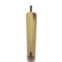 Vintage 6&quot; Solid Wood Round Tapered Sofa Feet Leg Screw In Maple Wood - $6.90