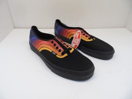 Vans Men&#39;s 500714 Authentic Refract Rainbow Skate Shoe Black Red Orange 12M - £39.86 GBP