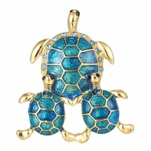 Rinhoo Jewelry Rhinestone Brooch Pin - New - Turtles - £9.81 GBP