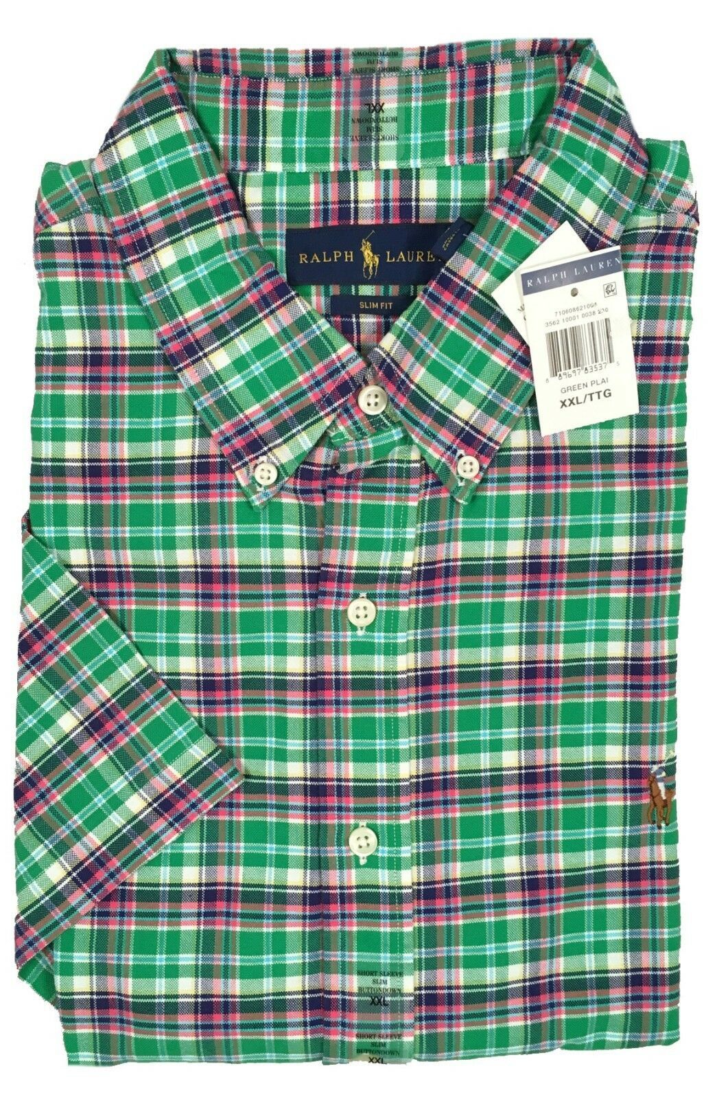 NEW Polo Ralph Lauren Short Sleeve Shirt!  Sm  Plaid  Slim Fit  Oxford F... - $44.99