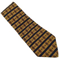 Tommy Hilfiger Mens Tie Italian Silk Yellow Blue Geometric Design Made in USA - £10.09 GBP