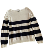 Tommy Hilfiger Sweater Size M Striped White Blue Nautical Long Sleeve Sh... - £19.65 GBP