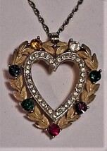 Vtg Crown Trifari &quot;Dearest Heart&quot; Pendant on Chain - $59.35