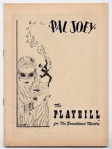 Playbill  Pal Joey 1952 Lionel Stander Harold Lang Broadhurst Theatre Ne... - $14.83
