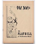 Playbill  Pal Joey 1952 Lionel Stander Harold Lang Broadhurst Theatre Ne... - £11.75 GBP