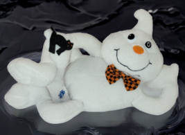 Kids of America Corp Plush Ghost Bow Tie Black Cat Laying Down Halloween 6&quot; - £7.19 GBP