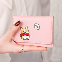 Japanese Cute Corgi Dog Printed Women Short Leather Wallet  Clutch Girl Small Pu - £46.74 GBP