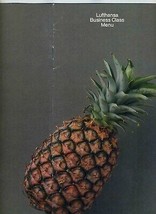 Lufthansa German Airlines Business Class Menu Pineapple Cover 1990 - $17.80