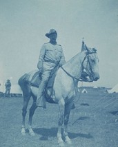 Theodore Roosevelt on horseback at Rough Riders Montauk Point camp Photo Print - £6.91 GBP