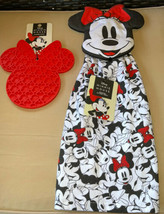 Minnie Mouse Novelty Kitchen Set Hanging Dish-Towel Trivet Salt Pepper Gloves - £83.34 GBP