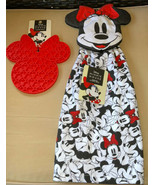 Minnie Mouse Novelty Kitchen Set Hanging Dish-Towel Trivet Salt Pepper G... - £83.99 GBP