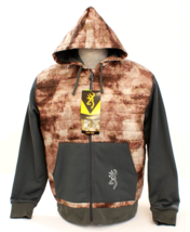 Browning A-TACS Camo Contact-VS Zip Front Hoodie Jacket Men&#39;s Size Large L - $79.19