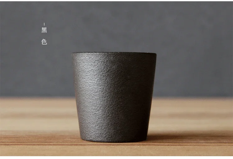 Chinese Pottery Coffee Mug Raw Ceramic Tea Cup Capacity: 51-100ml Black-... - €8,70 EUR