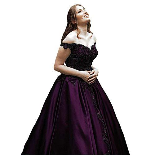 Kivary Plus Size Beaded Off Shoulder V Neck Long Prom Evening Dresses Dark Plum