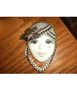 Vintage Porcelain Flapper Brooch - $1,131.54 MXN