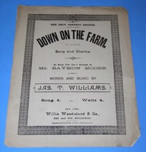 Down On The Farm Sheet Music Vintage 1889 Willis Woodward Mr. Raymon Moore - £197.53 GBP