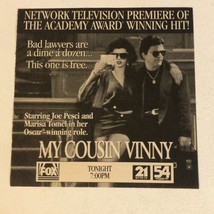 My Cousin Vinnie Vintage Tv Print Ad Joe Pesci Marisa Tomei Ralph Macchio TV1 - £4.63 GBP