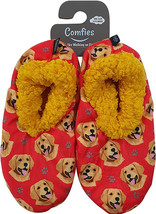 Womens Golden Retriever Dog Slippers - Sherpa Lined Animal Print Booties - £28.31 GBP