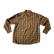North River Outfitters Shirt Mens Large Brown Plaid Button Up - £8.75 GBP