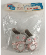 Baby Gay Infant Shoes Booties White Pink Moccasins New Sealed Vintage 19... - $39.55