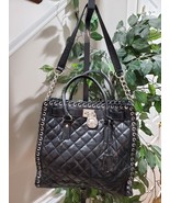Michael Kors Black Women&#39;s Hamilton Quilted Leather Bags &amp; Handbags - £117.96 GBP