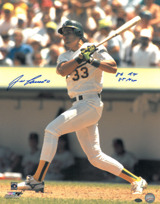 Primary image for Jose Canseco signed Oakland A's 16x20 Photo dual 86 ROY & 88 MVP (white jersey)