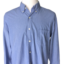 J CREW Vintage Shirt Men Large Button Up Blue White Striped Tailored Fit... - £18.86 GBP