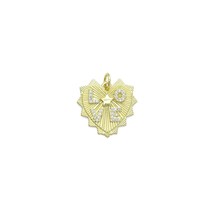 CZ Love Star Spike Heart Charm Pendant, Sku#LX792 - $5.90