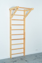 Sport Wall Stall Bars - Wooden Swedish Ladder with Pull Up bar for Home Gym - £283.63 GBP