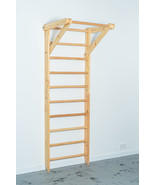 Sport Wall Stall Bars - Wooden Swedish Ladder with Pull Up bar for Home Gym - $494.53 CAD